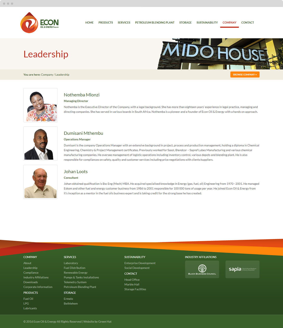 Econ Oil Website Leadership Page